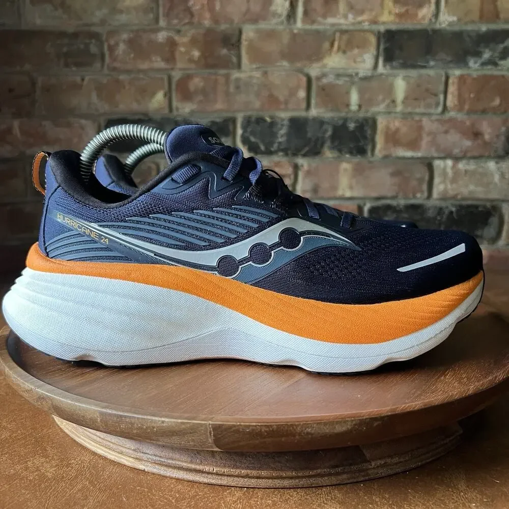 Saucony Hurricane 24 Max Cushion Stability Men's 8.5 Navy Running Shoes Sneakers